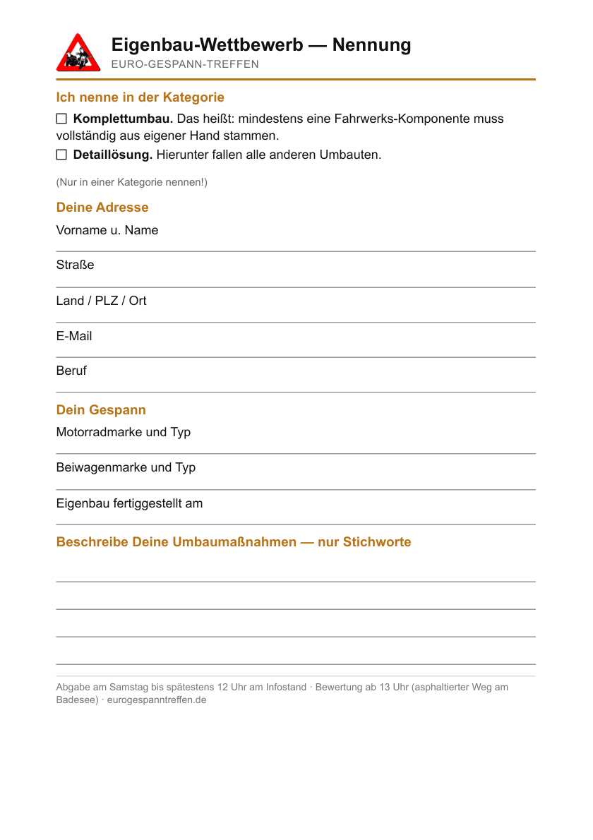 Vorschau Nennung Eigenbau-Wettbewerb