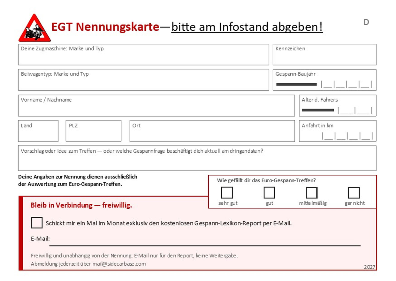Nennungskarte Deutsch